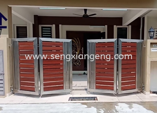 Stainless Steel Folding Main Gate Stainless Steel Fencing Stainless Steel  Johor Bahru JB Electrical Works, CCTV, Stainless Steel, Iron Works Supply Suppliers Installation  | Seng Xiang Electrical & Steel Sdn Bhd