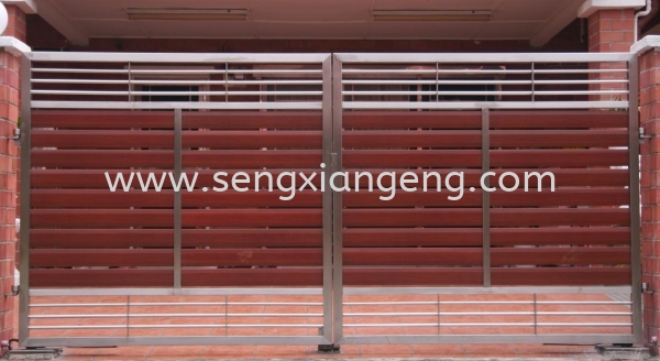 Stainless Steel Swing Main Gate Stainless Steel Main Gate Stainless Steel  Johor Bahru JB Electrical Works, CCTV, Stainless Steel, Iron Works Supply Suppliers Installation  | Seng Xiang Electrical & Steel Sdn Bhd