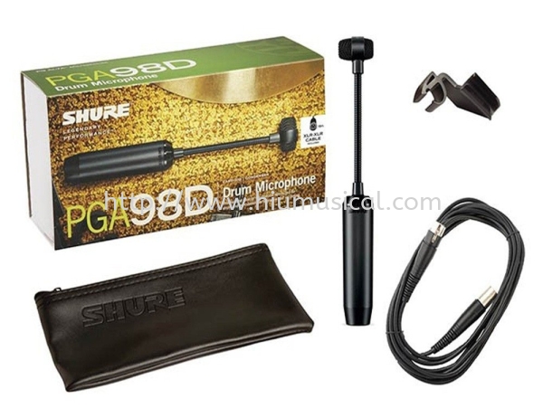 Shure PGA98D-XLR Cardioid Condenser Gooseneck Drum Microphone with AP98DM Drum Mount Shure Microphones Johor Bahru JB Malaysia Supply Supplier, Services & Repair | HMI Audio Visual Sdn Bhd