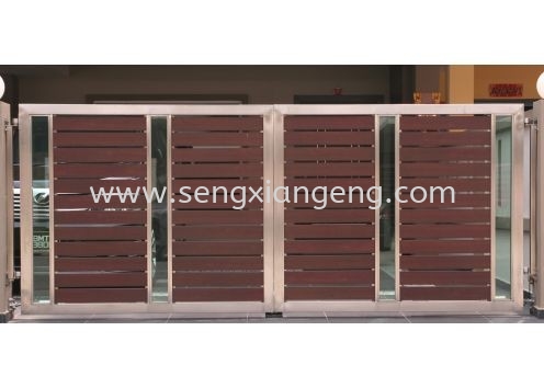 Stainless Steel Swing Main Gate Stainless Steel Main Gate Stainless Steel  Johor Bahru JB Electrical Works, CCTV, Stainless Steel, Iron Works Supply Suppliers Installation  | Seng Xiang Electrical & Steel Sdn Bhd