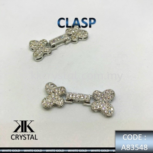 835486, CLASP, A83548, BUTTERFLY, WHITE GOLD, 2PCS/PCK Clasp  Jewelry Findings, White Gold Plating Kuala Lumpur (KL), Malaysia, Selangor, Klang, Kepong Wholesaler, Supplier, Supply, Supplies | K&K Crystal Sdn Bhd