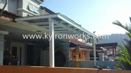 Mild Steel Laminate Glass Roof Awning -Frame Ms 2x4(1.9)Hollow ,Bean 2x5(2.3)Hollow ,Pillar Ms 4x4(1.9)Hollow