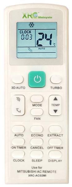 XRC-AC02MI MITSUBISHI UNIVERSAL AIR CONDITIONING REMOTE CONTROL MITSUBISHI AIR CON REMOTE CONTROL Johor Bahru (JB), Malaysia Manufacturer, Supplier | XET Sales & Services Sdn Bhd