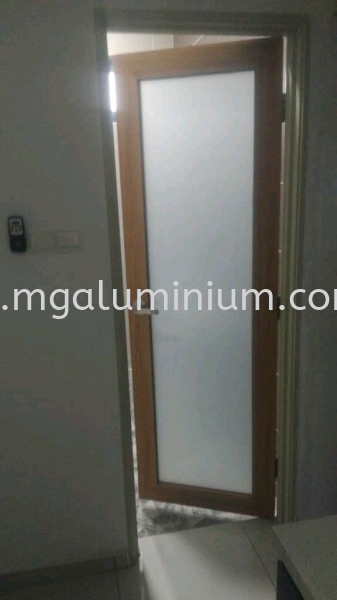 Alumininum Door (wood grain) Aluminium Door Johor Bahru (JB), Johor. Design, Installation, Supply | MG Aluminium & Glass Works