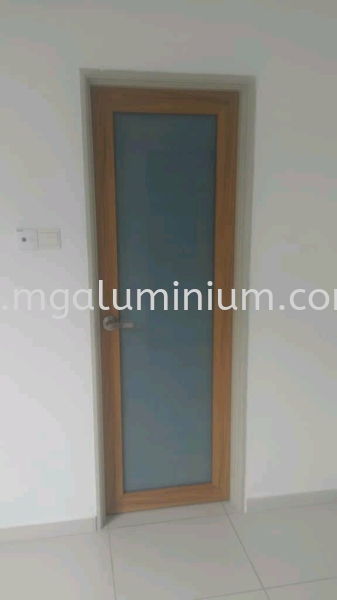 Alumininum Door (wood grain)    Design, Installation, Supply | MG Aluminium & Glass Works