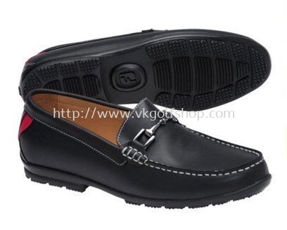 FootJoy Men's Club Casuals Buckle Smooth Black Loafers - Current Season Style