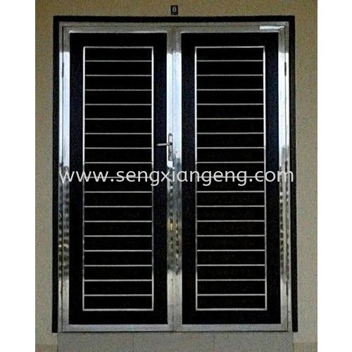 Stainless Steel Double Front Door Stainless Steel Door Stainless Steel  Johor Bahru JB Electrical Works, CCTV, Stainless Steel, Iron Works Supply Suppliers Installation  | Seng Xiang Electrical & Steel Sdn Bhd