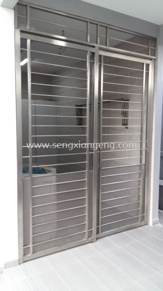 Stainless Steel Sliding Front Door Stainless Steel Door Stainless Steel  Johor Bahru JB Electrical Works, CCTV, Stainless Steel, Iron Works Supply Suppliers Installation  | Seng Xiang Electrical & Steel Sdn Bhd