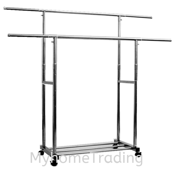 MHT201 S/STEEL EXTENDABLE DOUBLE BARS FLOOR DRYING RACK WITH WHEEL DRYING RACK FLOOR SERIES Kuala Lumpur (KL), Malaysia, Selangor Supplier, Supply, Supplies, Distributor | Myhome Trading Sdn Bhd