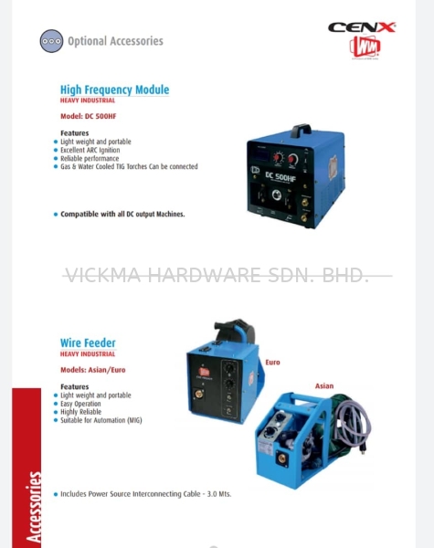 CENX WIN HIGH FREQUENCY MODULE & WIRE FEEDER CENX WIM WELDING EQUIPMENT ACCESSORIES Johor Bahru (JB), Malaysia, Mount Austin Supplier, Suppliers, Supply, Supplies | VICKMA HARDWARE SDN. BHD.