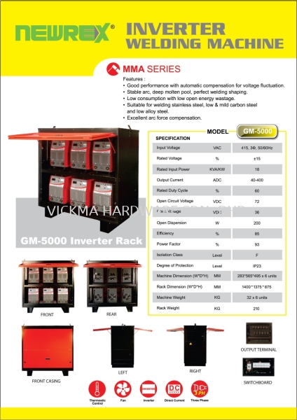 NEWREX INVERTER WELDING MACHINE GM-5000 Inverter Rack NEWREX WELDING EQUIPMENT ACCESSORIES Johor Bahru (JB), Malaysia, Mount Austin Supplier, Suppliers, Supply, Supplies | VICKMA HARDWARE SDN. BHD.