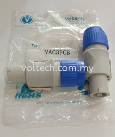 Voltech VAC3FCB AC Female Power Connector  Voltech Connector Johor Bahru, JB, Johor, Malaysia. Supplier, Suppliers, Supplies, Supply | Voltech Professional