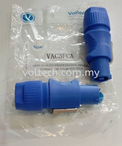 Voltech VAC3FCA AC Male Power Connector  Voltech Connector Johor Bahru, JB, Johor, Malaysia. Supplier, Suppliers, Supplies, Supply | Voltech Professional