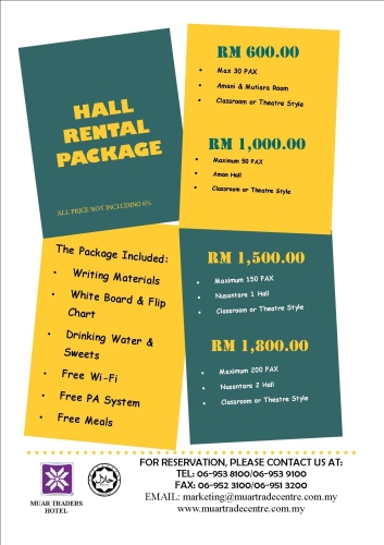 HALL RENTAL PROMOTION