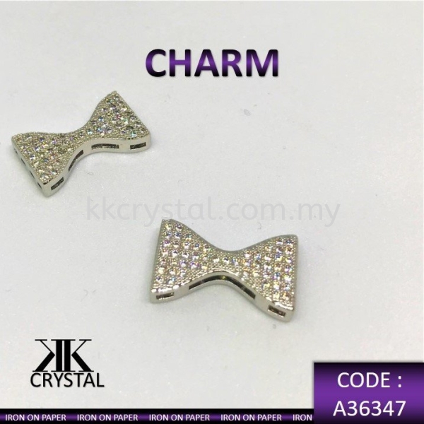 363473, CHARM, RIBBON, A36347, WHITE GOLD PLATED, 2PCS/PCK Charm  Jewelry Findings, White Gold Plating Kuala Lumpur (KL), Malaysia, Selangor, Klang, Kepong Wholesaler, Supplier, Supply, Supplies | K&K Crystal Sdn Bhd