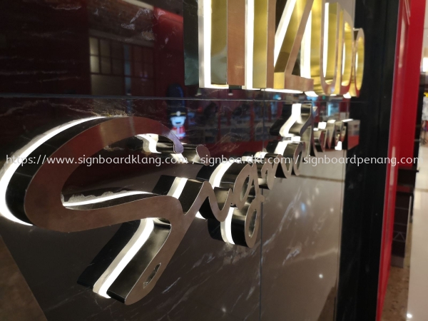 Mizudo 3D stainless steel Glod Box up lettering LED backlit indoor signage at USJ Sunway pyramid subang Jaya Kuala Lumpur 3D STAINLESS STEEL BOX UP SIGNBOARD Klang, Malaysia Supplier, Supply, Manufacturer | Great Sign Advertising (M) Sdn Bhd