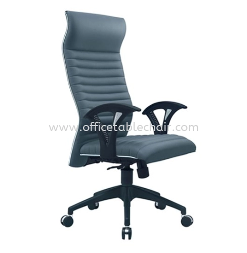 ZINGER III EXECUTIVE HIGH BACK PU CHAIR WITH CHROME TRIMMING LINE