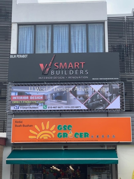 V smart Builders conceal box up lettering signage at setia alam taipan 3D BOX UP LED FRONTLIT LETTERING SIGNBOARD Malaysia, Selangor, Klang, Kuala Lumpur (KL) Manufacturer, Supplier, Supply, Supplies | U World Design Advertising