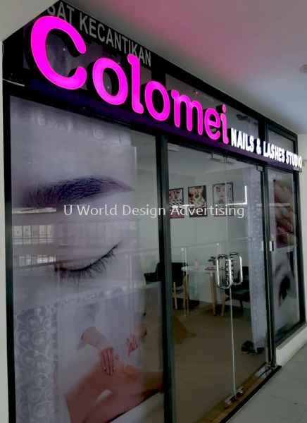 Colomei Nails & lashes studio Led conceal box up lettering signboard to setia alam forum 3D BOX UP LED FRONTLIT LETTERING SIGNBOARD Malaysia, Selangor, Klang, Kuala Lumpur (KL) Manufacturer, Supplier, Supply, Supplies | U World Design Advertising