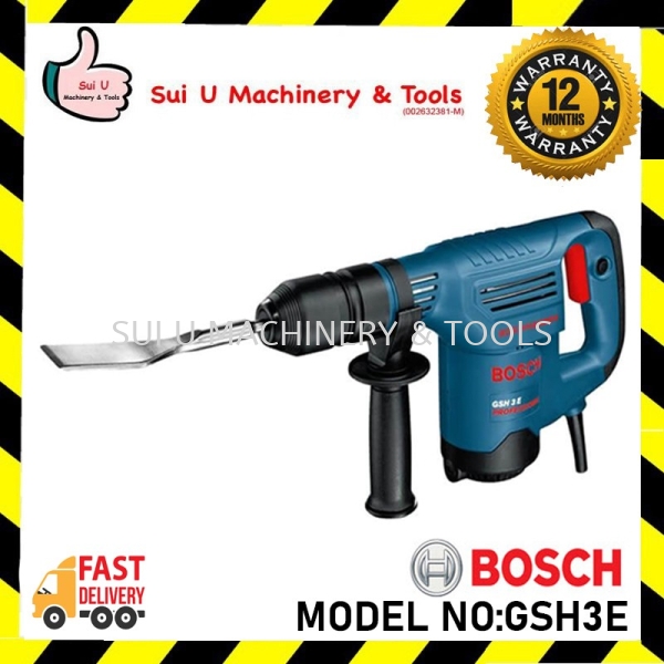 BOSCH GSH3E / GSH 3E / GSH 3 E Professional Heavy Duty Demolition Hammer with SDS plus 650W (0611320703) Rotary , Demolition , Percussion Hammers  Power Tool Kuala Lumpur (KL), Malaysia, Selangor, Setapak Supplier, Suppliers, Supply, Supplies | Sui U Machinery & Tools (M) Sdn Bhd