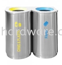 Stainless Steel Recycle Bin - Round 2 in 1