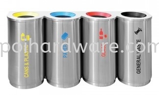 Stainless Steel Recycle Bin - Round 4 in 1