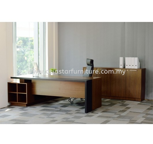 PARCO EXECUTIVE DIRECTOR OFFICE TABLE WITH SIDE CABINET & MEDIUM OFFICE CABINET SET - Office Furniture Store Director Office Table | Director Office Table Bandar Puchong Jaya | Director Office Table Taipan USJ | Director Office Table Sunway Damansara