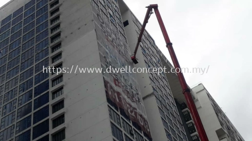 Giant banner & mesh tarpaulin installed at Cyberjaya