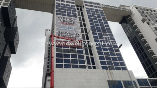 Giant banner & mesh tarpaulin installed at Cyberjaya