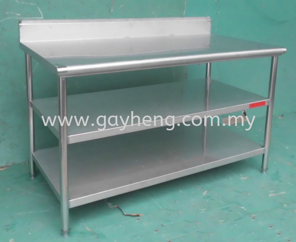 Stainless Steel Table with Blacksplash׸(Χ) Table Stainless Steel Fabrications Johor, Malaysia, Batu Pahat Supplier, Manufacturer, Supply, Supplies | Gayheng Stainless Steel Sdn Bhd