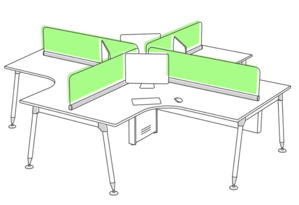 4 pax L shape workstation with desking panel AIM Desking System Office Workstation Malaysia, Selangor, Kuala Lumpur (KL), Seri Kembangan Supplier, Suppliers, Supply, Supplies | Aimsure Sdn Bhd