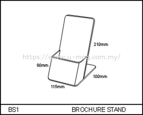 BS1 BROCHURE STAND ϼ   Manufacturer, Supplier, Supply, Supplies | U-Mag Acrylic Products (M) Sdn Bhd