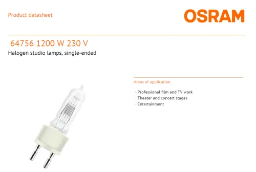 OSRAM 64756 230V 1200W G22 CP933200K