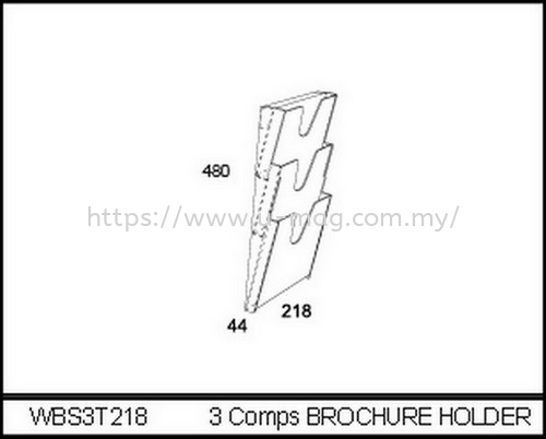 WBS3T218 3 COMPS BROCHURE HOLDER ϼ   Manufacturer, Supplier, Supply, Supplies | U-Mag Acrylic Products (M) Sdn Bhd