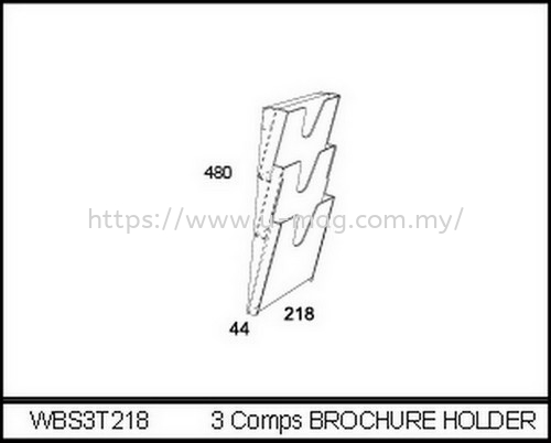 WBS3T218 3 COMPS BROCHURE HOLDER BROCHURE STAND Malaysia, Johor Bahru (JB), Ulu Tiram Manufacturer, Supplier, Supply, Supplies | U-Mag Acrylic Products (M) Sdn Bhd