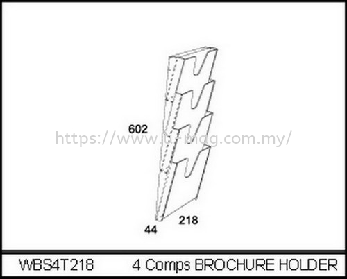 WBS4T218 4 COMPS BROCHURE HOLDER ϼ   Manufacturer, Supplier, Supply, Supplies | U-Mag Acrylic Products (M) Sdn Bhd