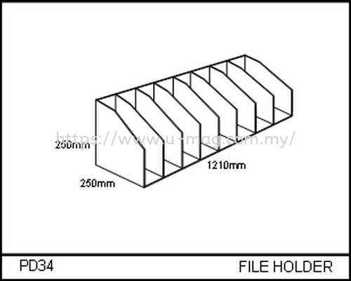 PD34 FILE HOLDER STATIONERY DISPLAY Malaysia, Johor Bahru (JB), Ulu Tiram Manufacturer, Supplier, Supply, Supplies | U-Mag Acrylic Products (M) Sdn Bhd