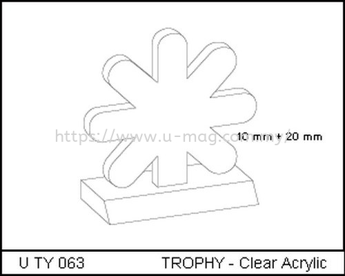 U TY 063 TROPHY - Clear Acrylic TROPHY Malaysia, Johor Bahru (JB), Ulu Tiram Manufacturer, Supplier, Supply, Supplies | U-Mag Acrylic Products (M) Sdn Bhd