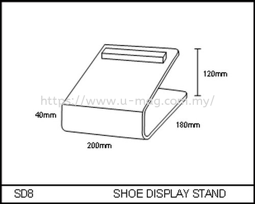 SD8 SHOE DISPLAY STAND WALLET & SHOE DISPLAY Malaysia, Johor Bahru (JB), Ulu Tiram Manufacturer, Supplier, Supply, Supplies | U-Mag Acrylic Products (M) Sdn Bhd