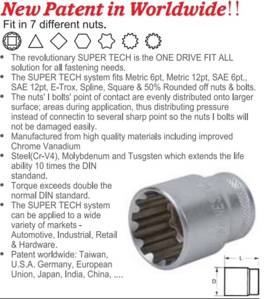 SUPER TECH SOCKET (S68H41)