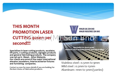 DEC Promotion Laser Cuting !!! Contact us now..