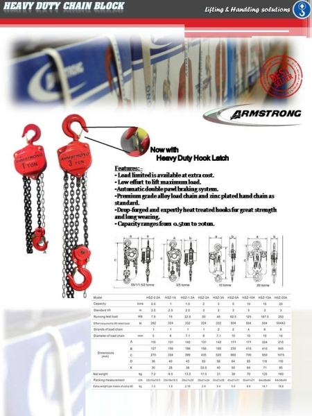 Armstrong Chain Block / Lever Block ID31683 Chain Block( Hoist ) / Electric Winch Warehouse Equipment Selangor, Malaysia, Kuala Lumpur (KL), Seri Kembangan, Setapak, Kajang Supplier, Suppliers, Supply, Supplies | Knight Auto Sdn Bhd