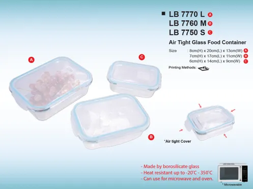 LB 7770 / LB 7760 / LB 7750 (Air Tight Glass Food Container)