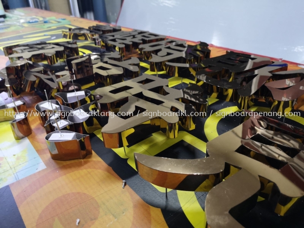 Stainless steel gold 3D box up lettering signage at Petaling jaya SS2 Kuala Lumpur Huruf Timbul Keluli Tahan Karat Klang, Malaysia Supplier, Supply, Manufacturer | Great Sign Advertising (M) Sdn Bhd