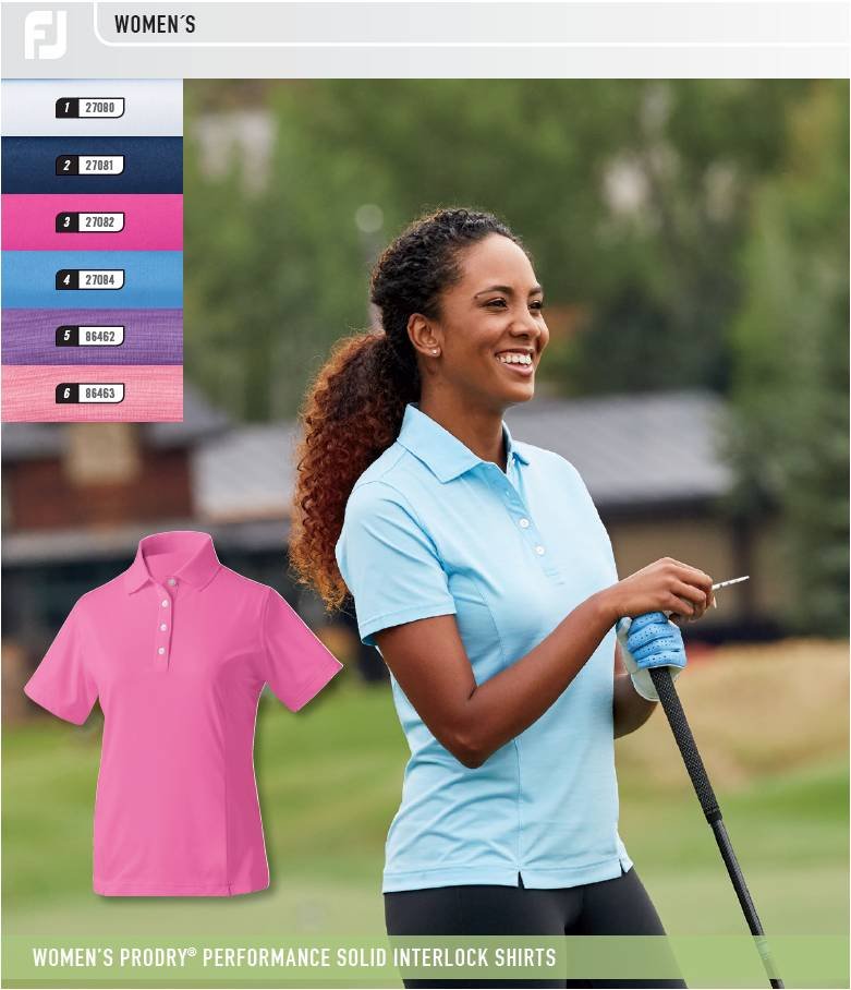 FJ WOMENS PRODRY PERFORMANCE SOLID INTERLOCK SHIRTS