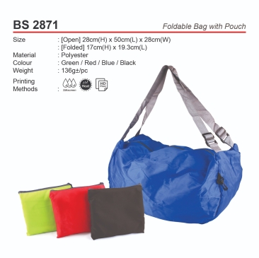 BS2871 Foldable Bag with Pouch (A)
