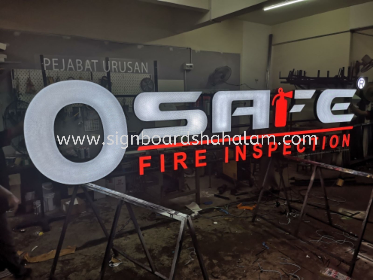 O SAFE FIRE INSPECTION 3D LED SIGNAGE