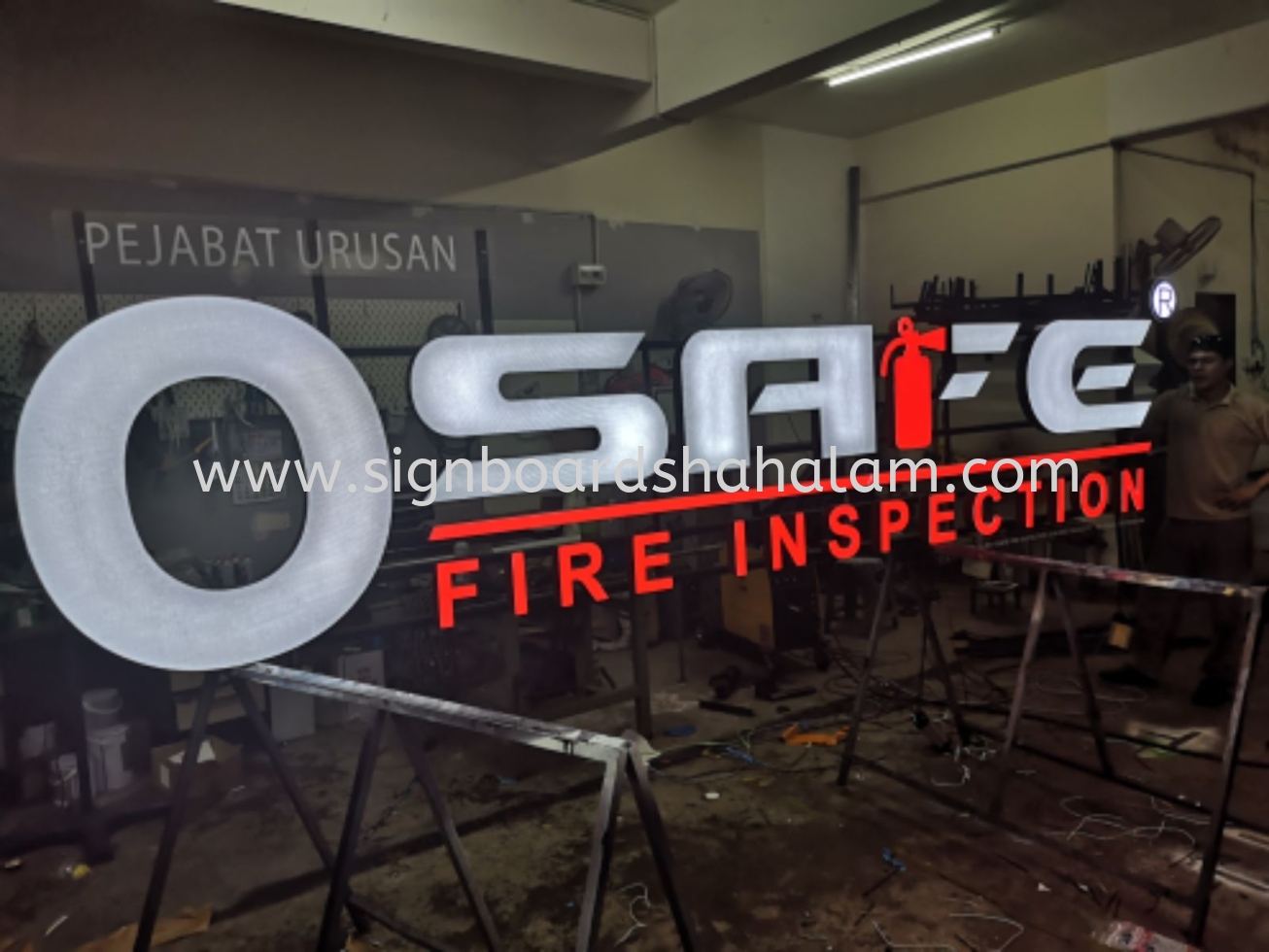 O SAFE FIRE INSPECTION 3D LED SIGNAGE, Puchong 