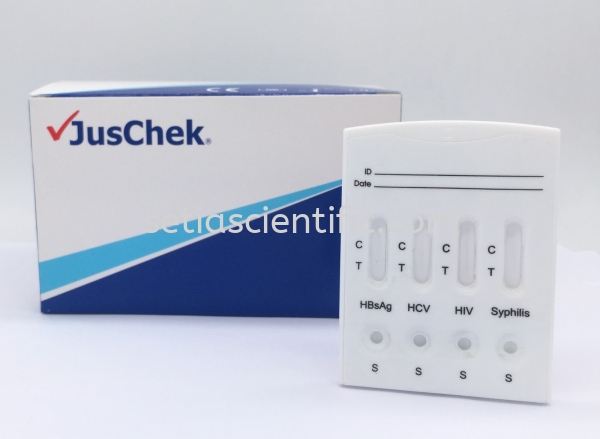 HBsAg /HCV /HIV /Syphilis Combo Rapid Test CassetteS / P JusChek Infectious Disease Rapid Test Kuala Lumpur (KL), Malaysia, Selangor Supplier, Suppliers, Supply, Supplies | Setia Scientific Solution