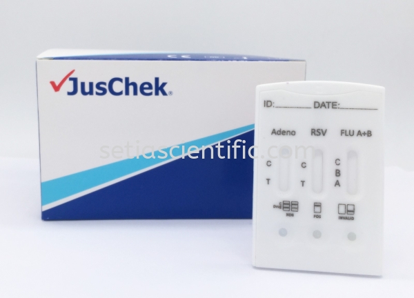 Adenovirus, RSV and Influenza A+B Combo Rapid Test Cassette (ONLY FOR PROFESSIONAL USE, NOT FOR PUBLIC USE) JusChek Infectious Disease Rapid Test Kuala Lumpur (KL), Malaysia, Selangor Supplier, Suppliers, Supply, Supplies | Setia Scientific Solution